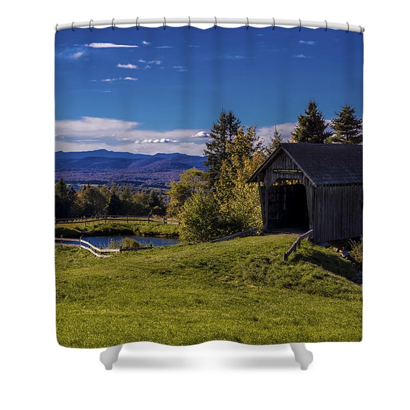 Foster Covered Bridge Shower Curtain featuring the photograph Foster Covered Bridge by Scenic Vermont Photography
