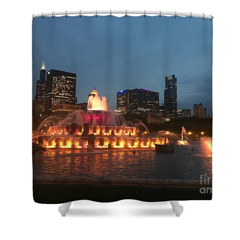 Chicago Shower Curtain featuring the photograph Fountain by Dennis Richardson