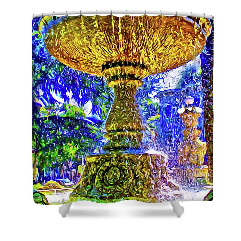 Fountain Shower Curtain featuring the photograph Fountain Of Gold by Jerome Stumphauzer