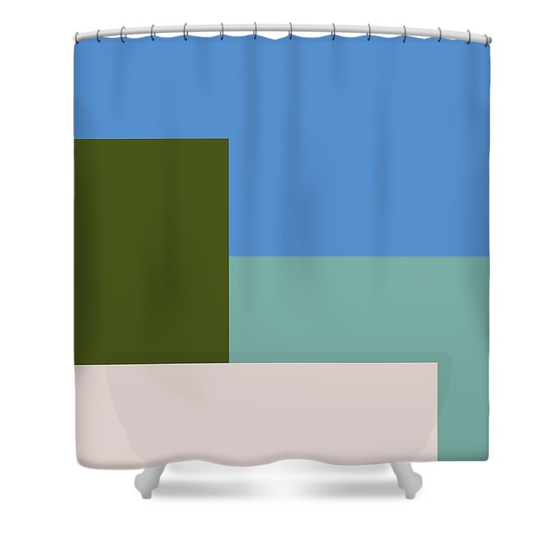 Abstract Shower Curtain featuring the digital art Four Elements by Steven Robiner