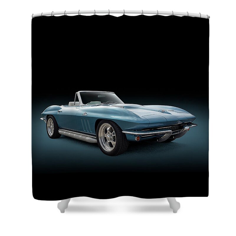 Corvette Shower Curtain featuring the photograph C2 Blue Corvette by Douglas Pittman
