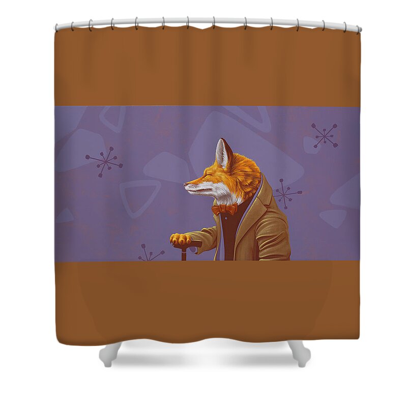 Fox Shower Curtain featuring the painting Fox by Jasper Oostland