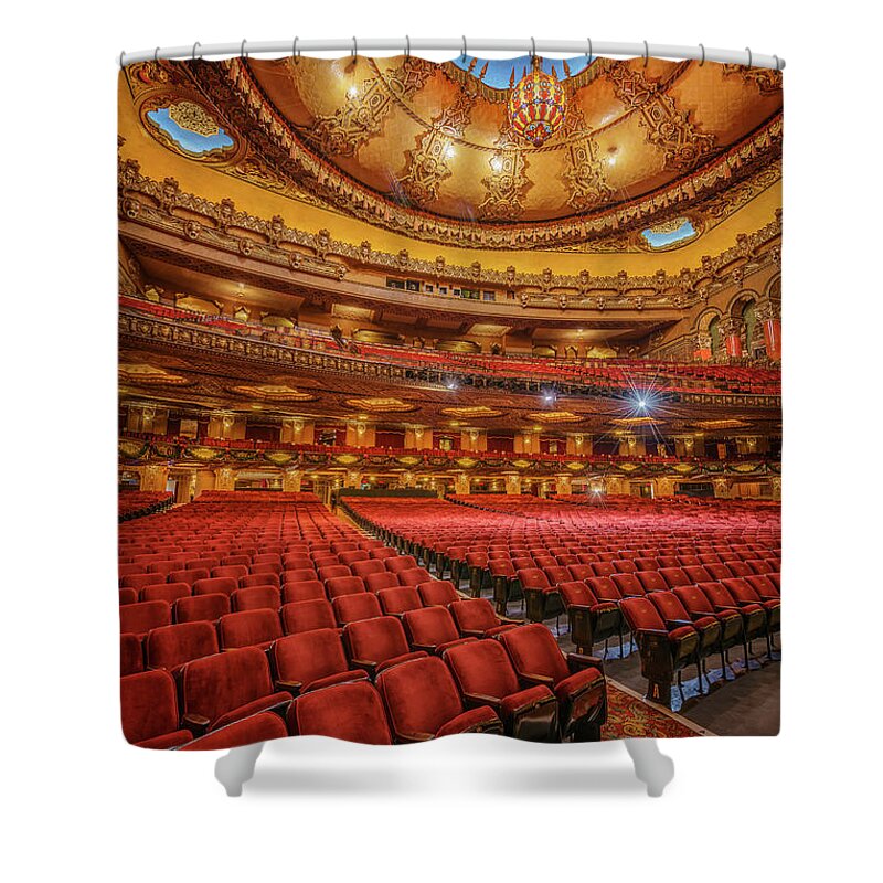 Fox Theater Shower Curtain featuring the photograph Fox Lower Level to Ceiling St Louis MO 7R2_DSC2811_16-12-04 by Greg Kluempers