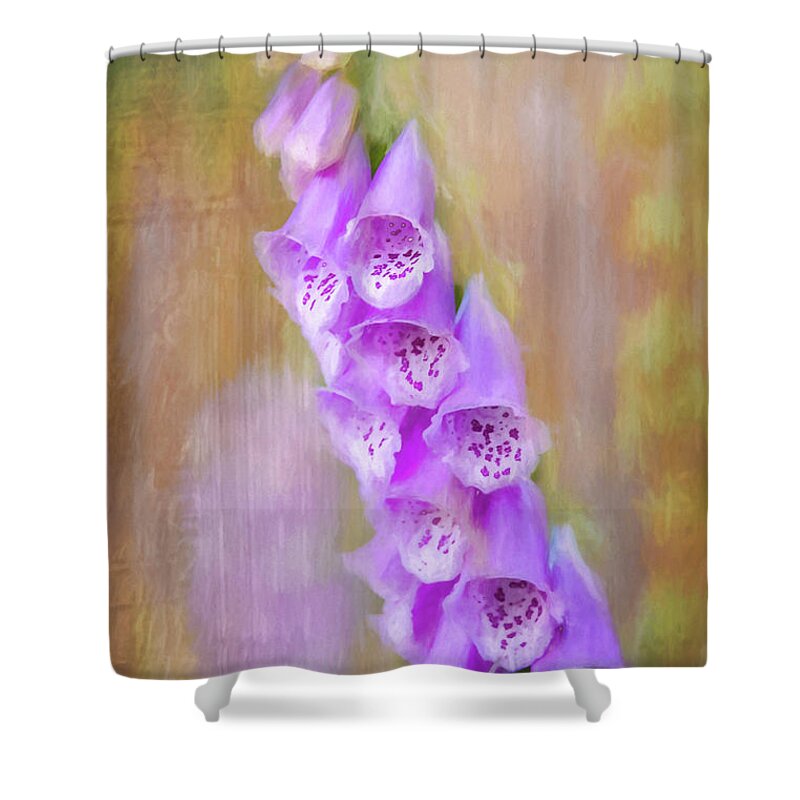 Flower Shower Curtain featuring the photograph Foxglove by Cathy Kovarik