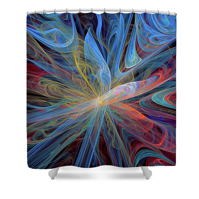 Fractal Shower Curtain featuring the digital art Fractal abstract by Lilia S