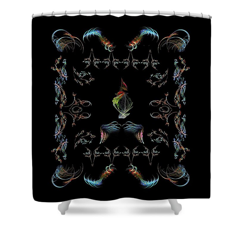Fractal Shower Curtain featuring the painting Fractal Frame Art by Bruce Nutting