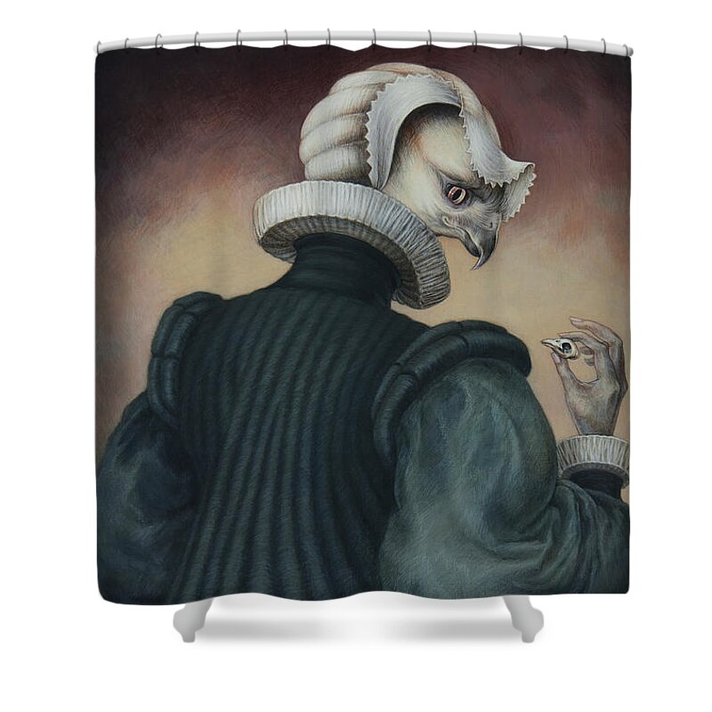 Hamlet Shower Curtain featuring the painting Fragile Assertion by Yvonne Wright