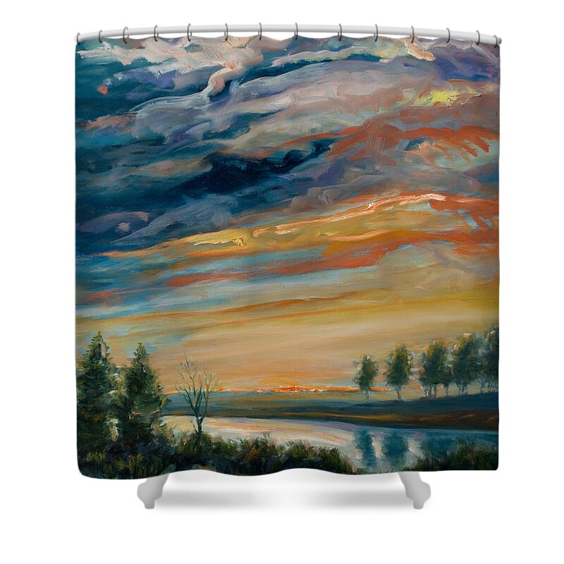 Water Shower Curtain featuring the painting France III by Rick Nederlof