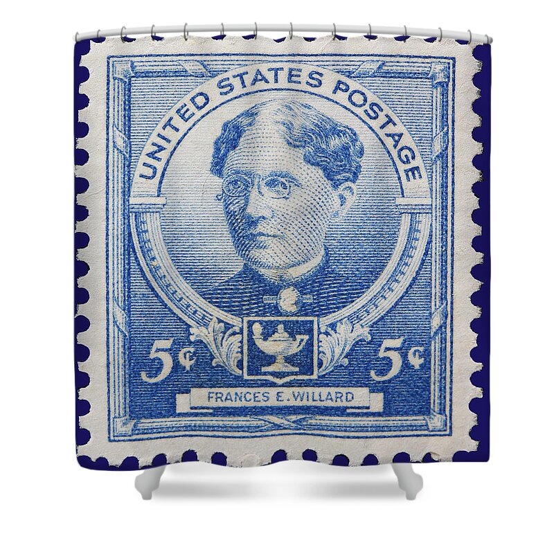 Frances E Willard Postage Stamp Shower Curtain featuring the photograph Frances E Willard postage stamp by James Hill