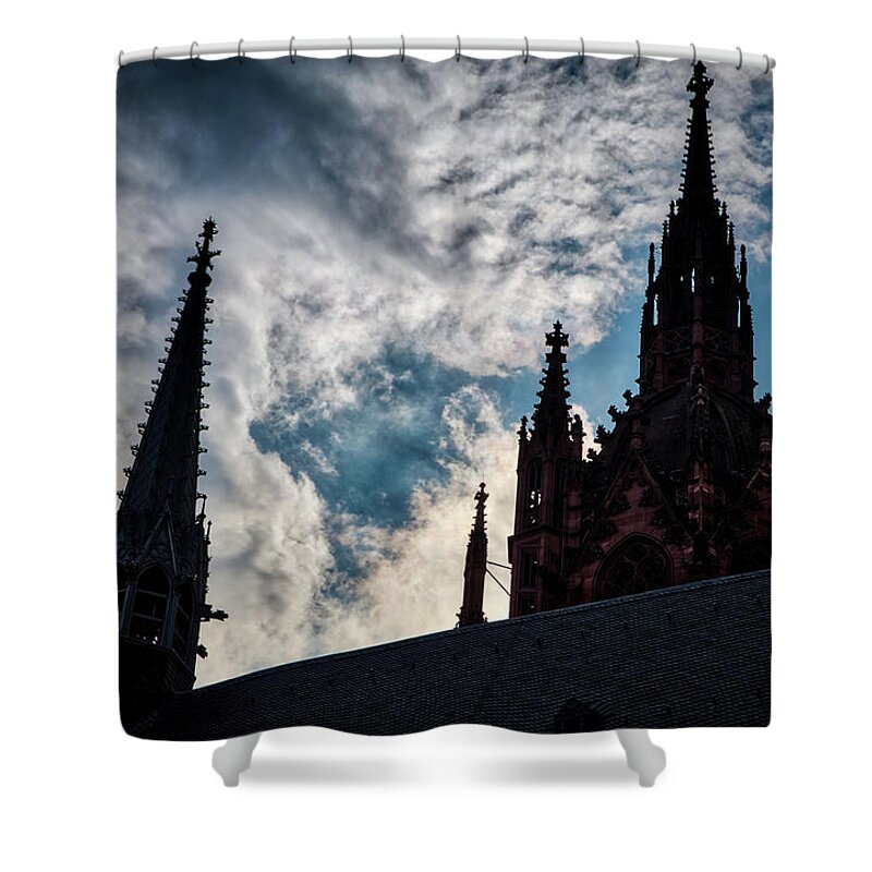 Cathedral Shower Curtain featuring the photograph Frankfurt Cathedral by Ross Henton