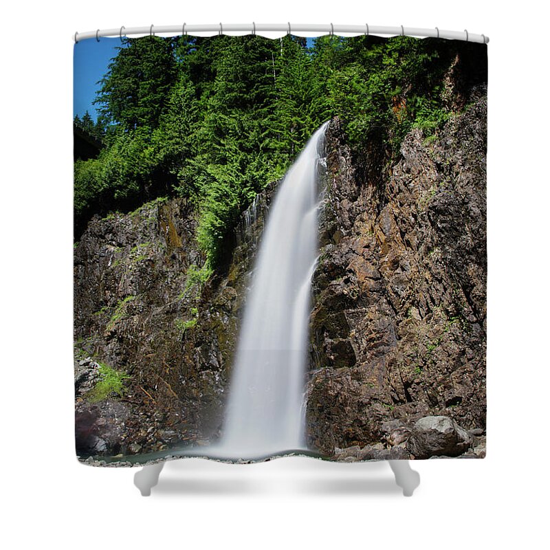 Snoqualmie Pass Shower Curtain featuring the photograph Franklin Falls by Brian Kamprath