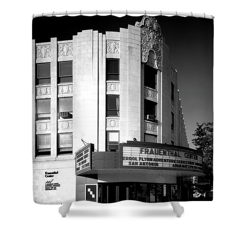 Black And White Shower Curtain featuring the photograph Frauenthal Theater Circa 1980 by Frederic A Reinecke