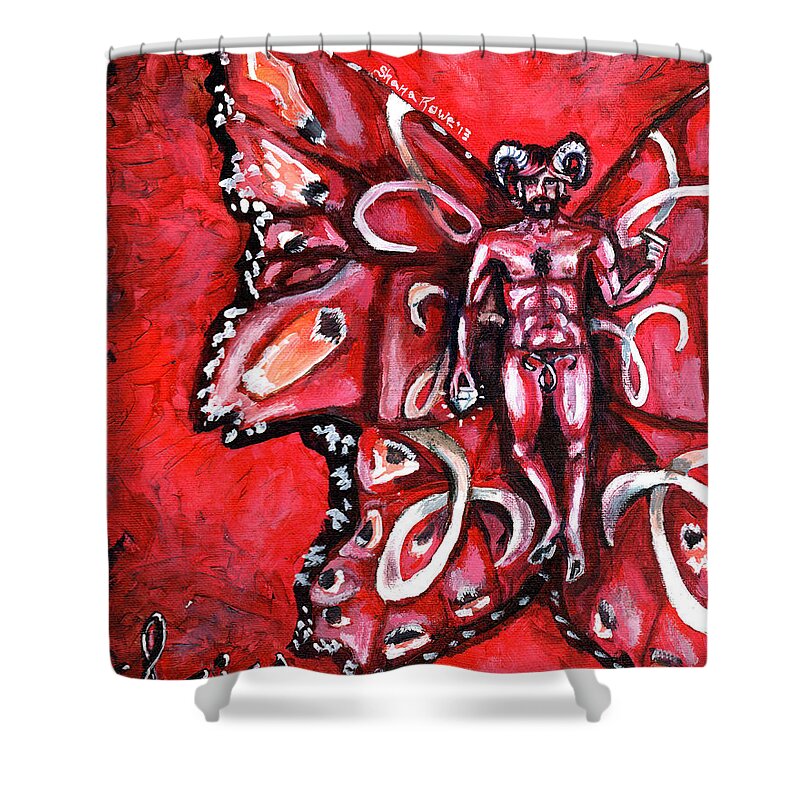 Aries Shower Curtain featuring the painting Free as an Aries by Shana Rowe Jackson