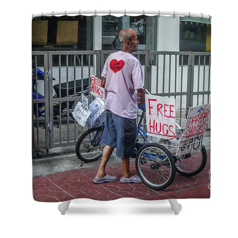 Michelle Meenawong Shower Curtain featuring the photograph Free Hugs by Michelle Meenawong