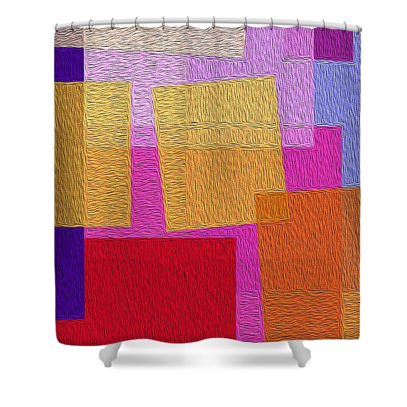 Square Shower Curtain featuring the digital art Free Squares - Part Three by Robert J Sadler