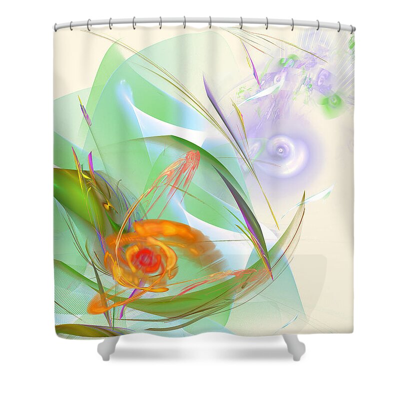 Flower Shower Curtain featuring the digital art Freedom Awaits by Ilia -