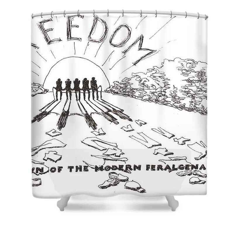 Coots Shower Curtain featuring the drawing Freedom by R Allen Swezey