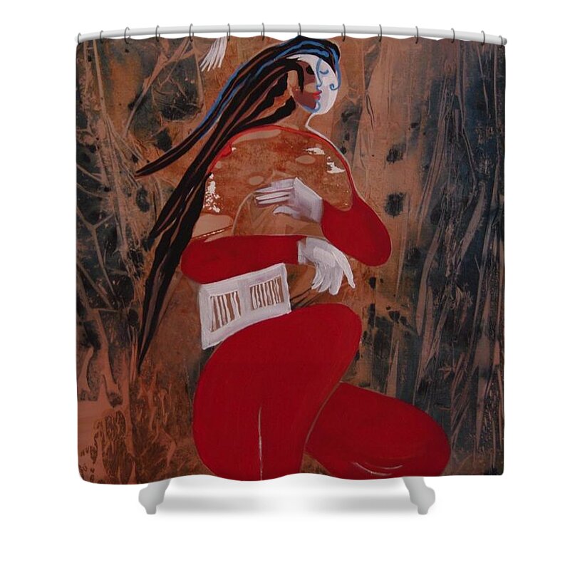 Freedom Shower Curtain featuring the painting Freedom by Sima Amid Wewetzer