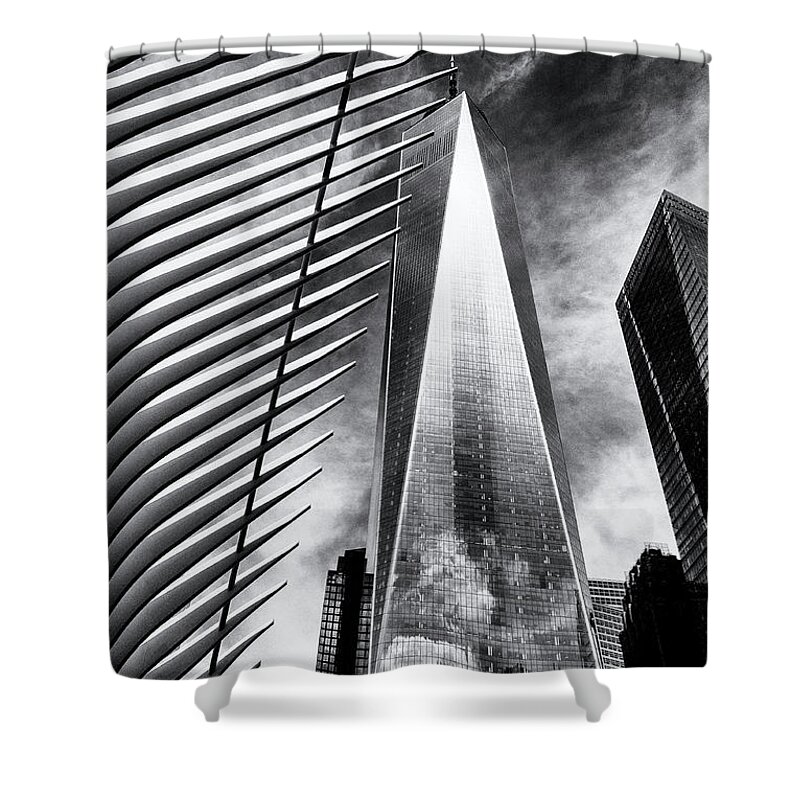Downtown Shower Curtain featuring the photograph Freedom Tower by Frank Winters