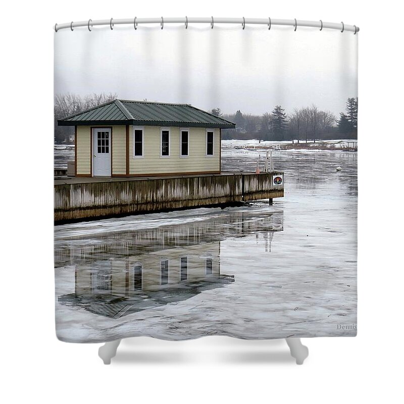 Clayton Shower Curtain featuring the photograph French Bay Ice by Dennis McCarthy