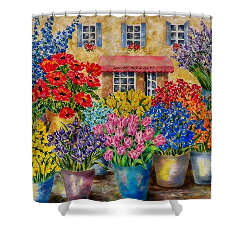 France Shower Curtain featuring the painting French Country by Jan Law