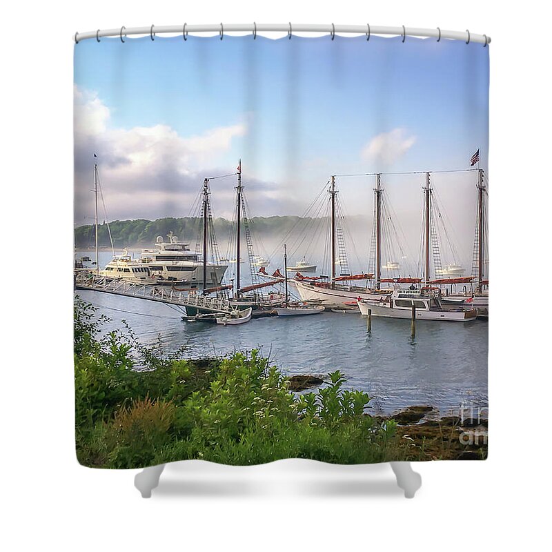 Elizabeth Dow Shower Curtain featuring the photograph Frenchman's Bay Bar Harbor by Elizabeth Dow
