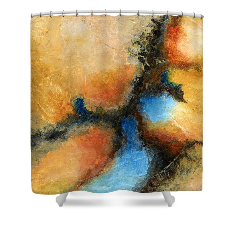 Loft Art Shower Curtain featuring the painting Fresh Air Abstract by Karla Beatty