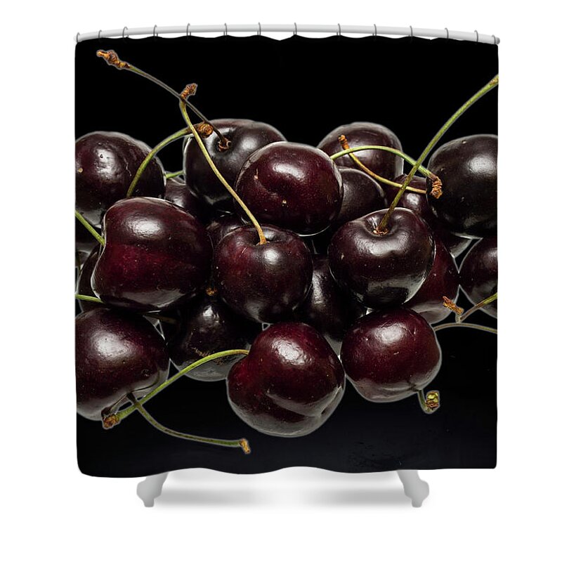 Fresh Fruit Shower Curtain featuring the photograph Fresh Cherries by David French
