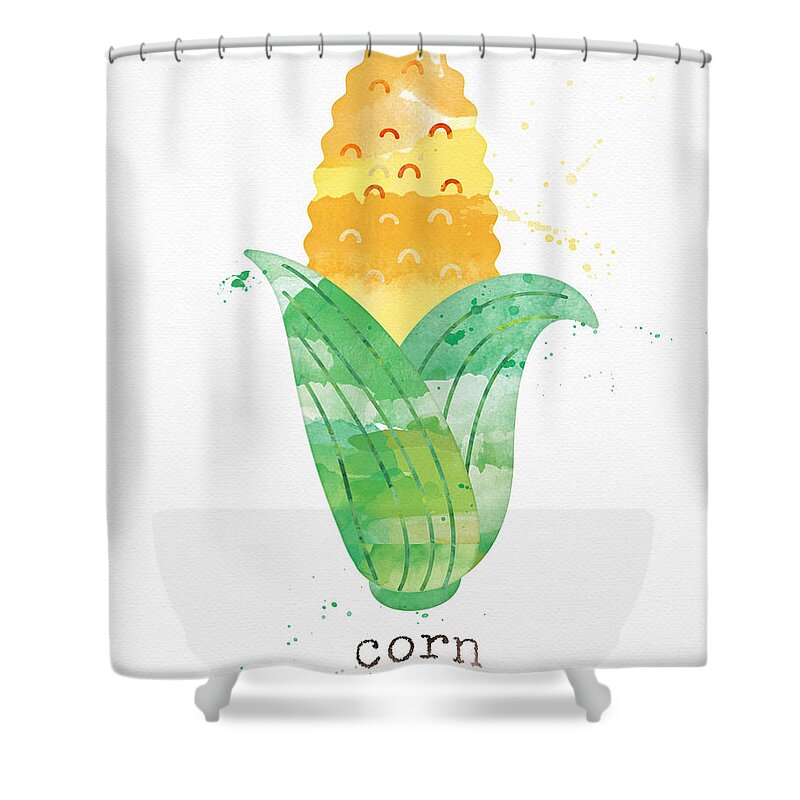 Corn Shower Curtain featuring the painting Fresh Corn by Linda Woods