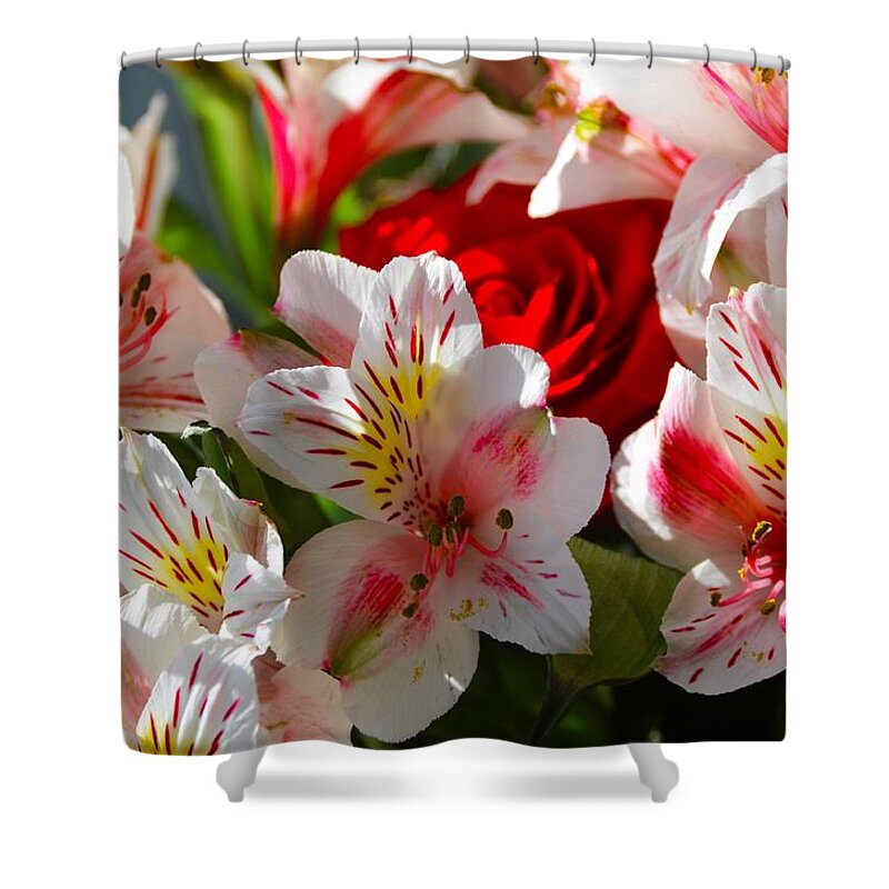 Flowers Shower Curtain featuring the photograph Fresh Flowers by Chuck Brown