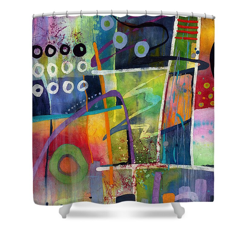 Abstract Shower Curtain featuring the painting Fresh Jazz by Hailey E Herrera