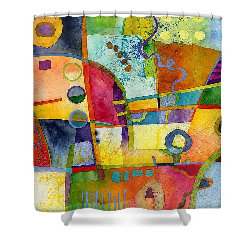 Abstract Shower Curtain featuring the painting Fresh Paint by Hailey E Herrera