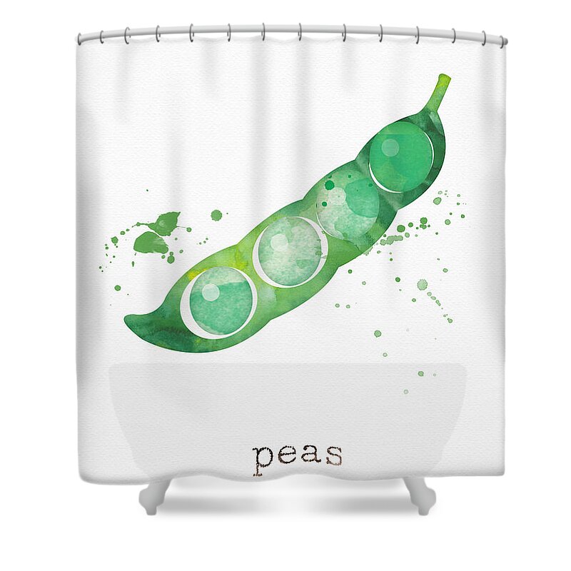 Peas Shower Curtain featuring the painting Fresh Peas by Linda Woods