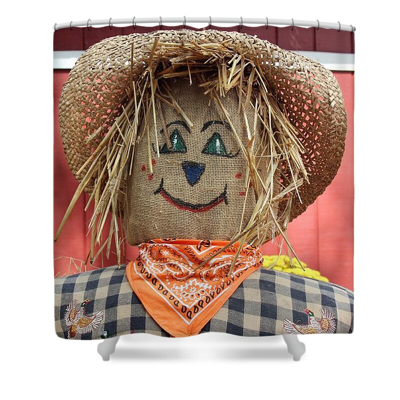 Photo For Sale Shower Curtain featuring the photograph Friendly Scarecrow by Robert Wilder Jr