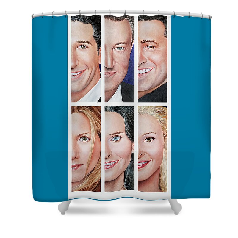 Friends Tv Show Shower Curtain featuring the painting Friends Set Two by Vic Ritchey
