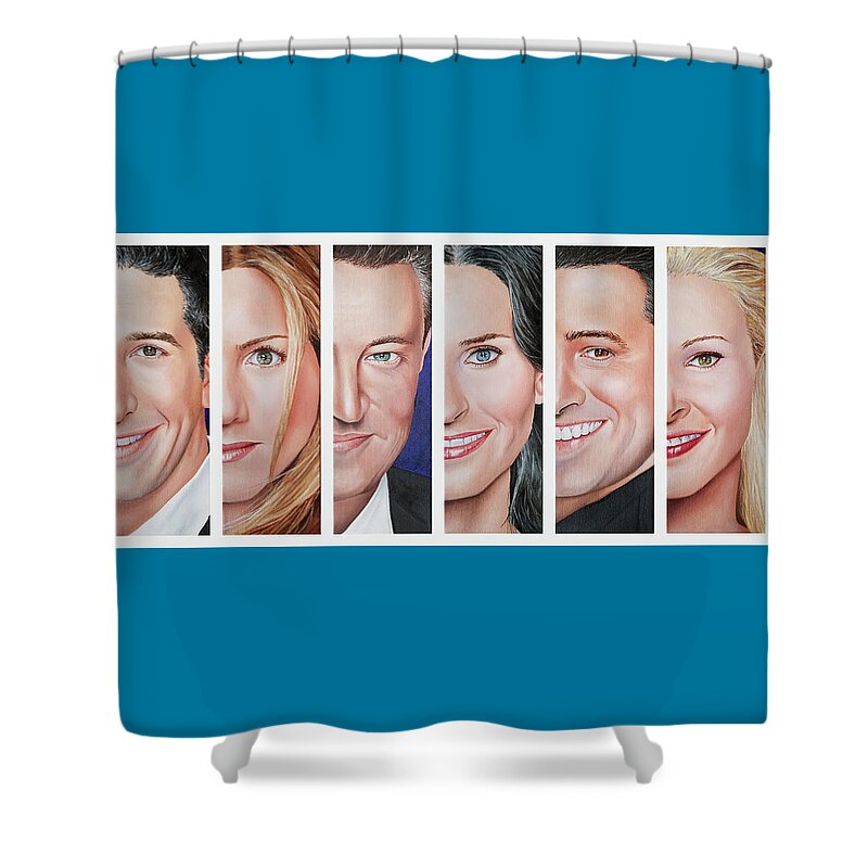 Friends Tv Show Shower Curtain featuring the painting Friends Set One by Vic Ritchey
