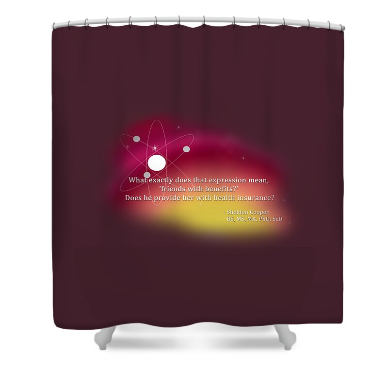Wright Shower Curtain featuring the digital art Friends With Benefits by Paulette B Wright