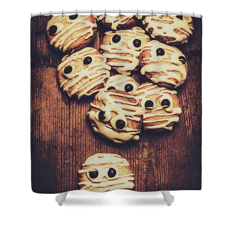 Dessert Shower Curtain featuring the photograph Fright night party baking by Jorgo Photography