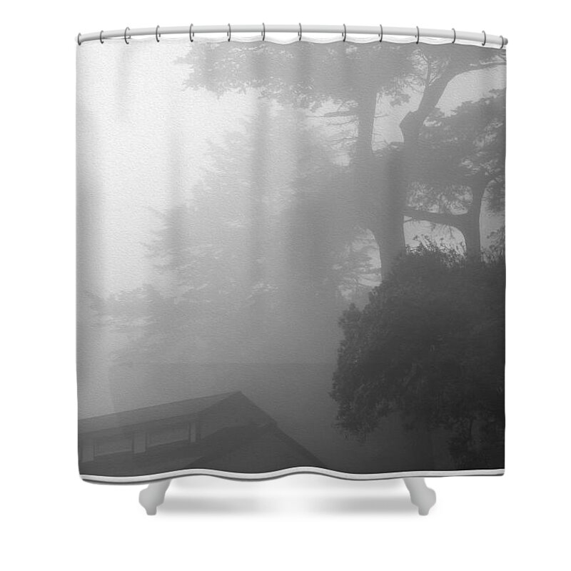 Bonnie Follett Shower Curtain featuring the photograph Frisco Fog by Bonnie Follett