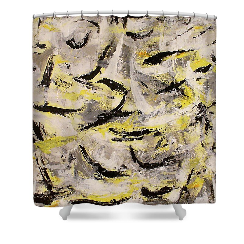 Abstract Shower Curtain featuring the painting Frolic by Mary Sullivan