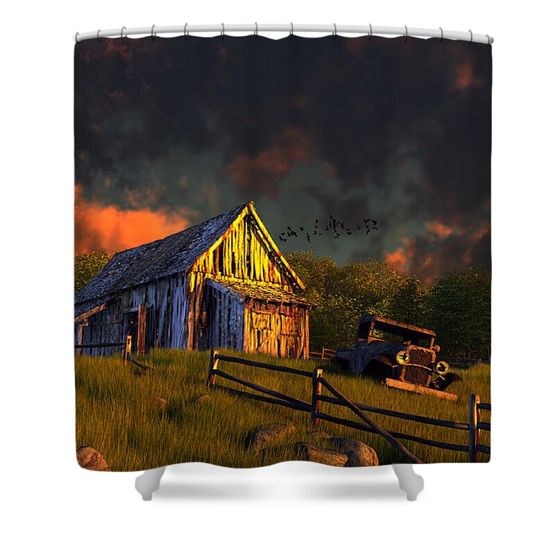 Dieter Carlton Shower Curtain featuring the digital art From A Distant Time by Dieter Carlton