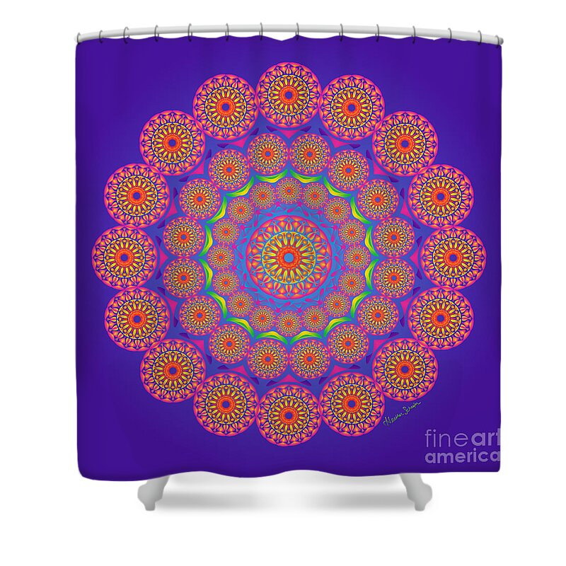Artsytoo Shower Curtain featuring the digital art From the Center by Heather Schaefer