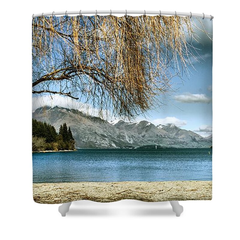 Lakes Shower Curtain featuring the photograph From The Shore by Kym Clarke