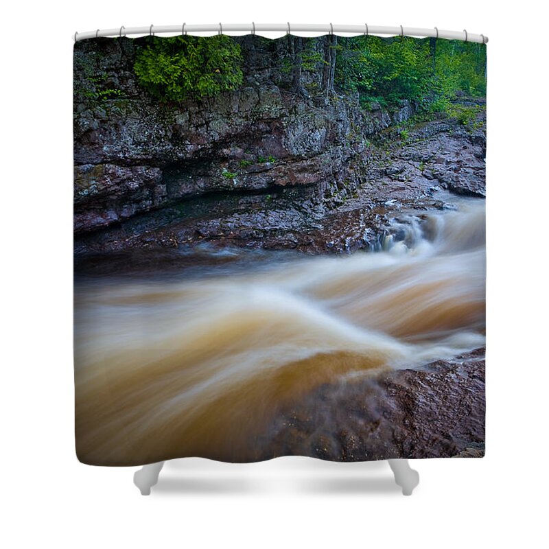 Flowing Shower Curtain featuring the photograph From the Top of Temperence River Gorge by Rikk Flohr