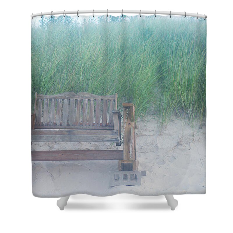 Beach Swing Shower Curtain featuring the photograph Front Row Dune Swing Chicks Beach by Suzanne Powers
