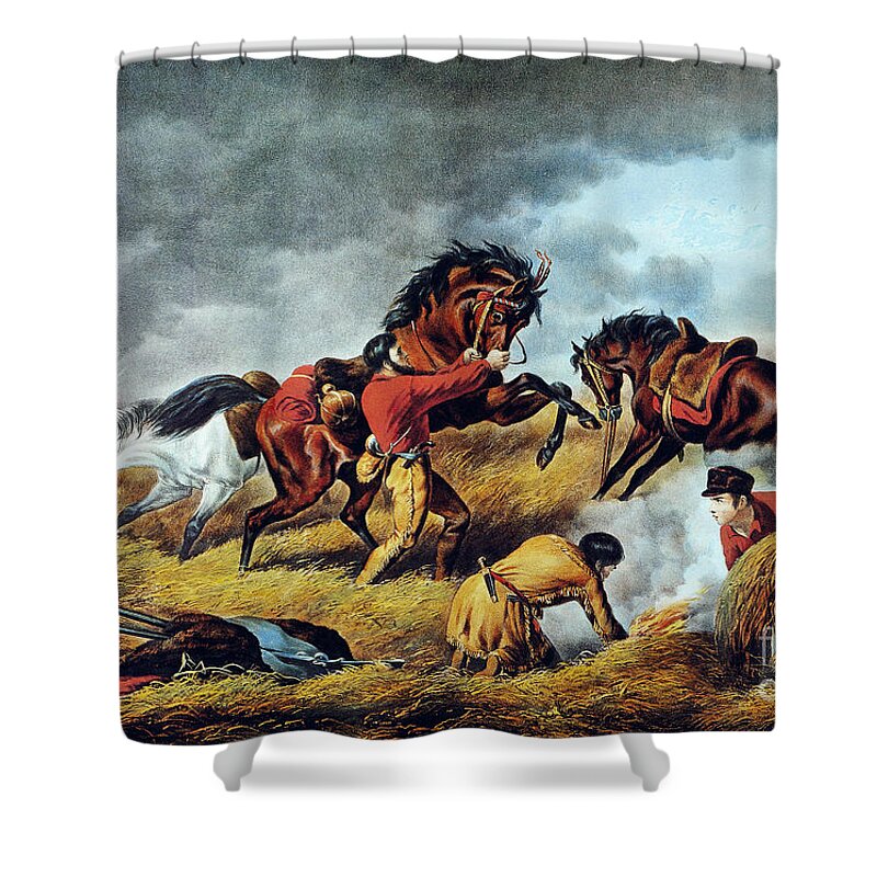 1862 Shower Curtain featuring the photograph Frontiersman, 1862 by Granger