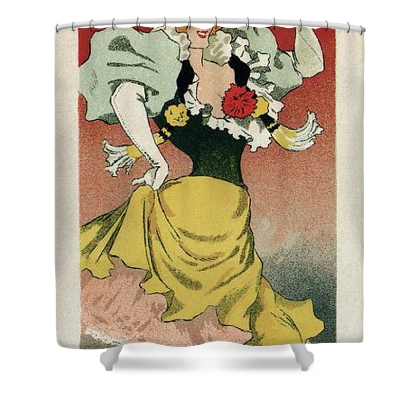 Frossard's Cavour Cigars Shower Curtain featuring the mixed media Frossard's Cavour Cigars - Mild and Fragrant - The New Woman - Vintage Advertising Poster by Studio Grafiikka