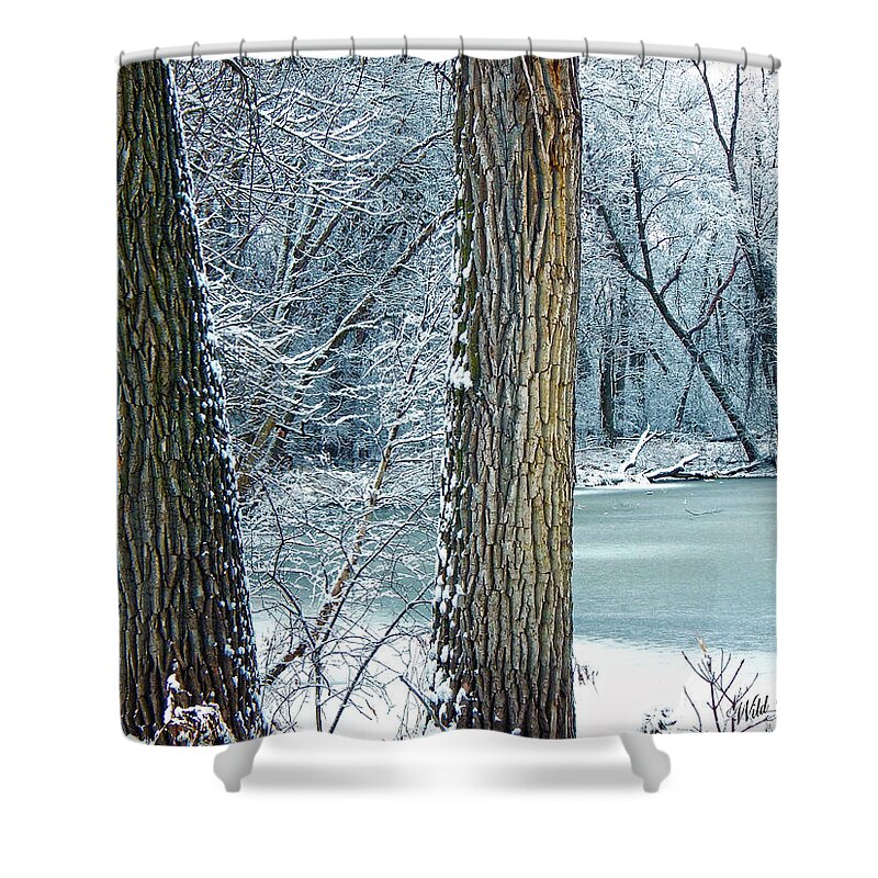 Winter Shower Curtain featuring the photograph Frosted Swamp by Wild Thing