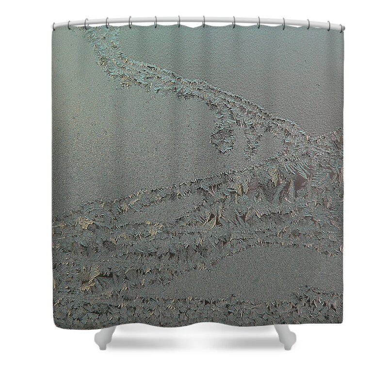 Frostwork Shower Curtain featuring the photograph Frostwork - Sierra by Attila Meszlenyi