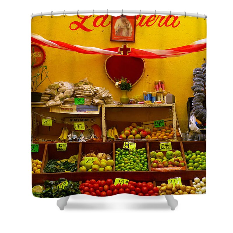 Skip Hunt Shower Curtain featuring the photograph Frutas y Verduras by Skip Hunt